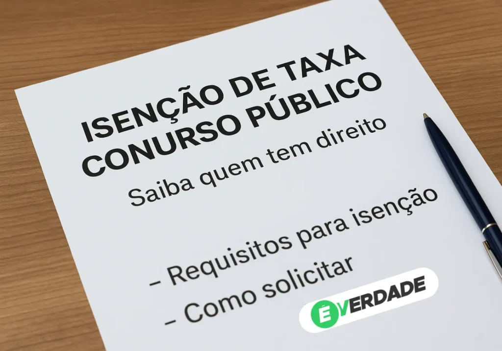 Isenção de Taxa Concurso Público: Saiba quem tem direito - É Verdade